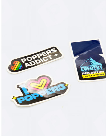 3 Poppers Stickers